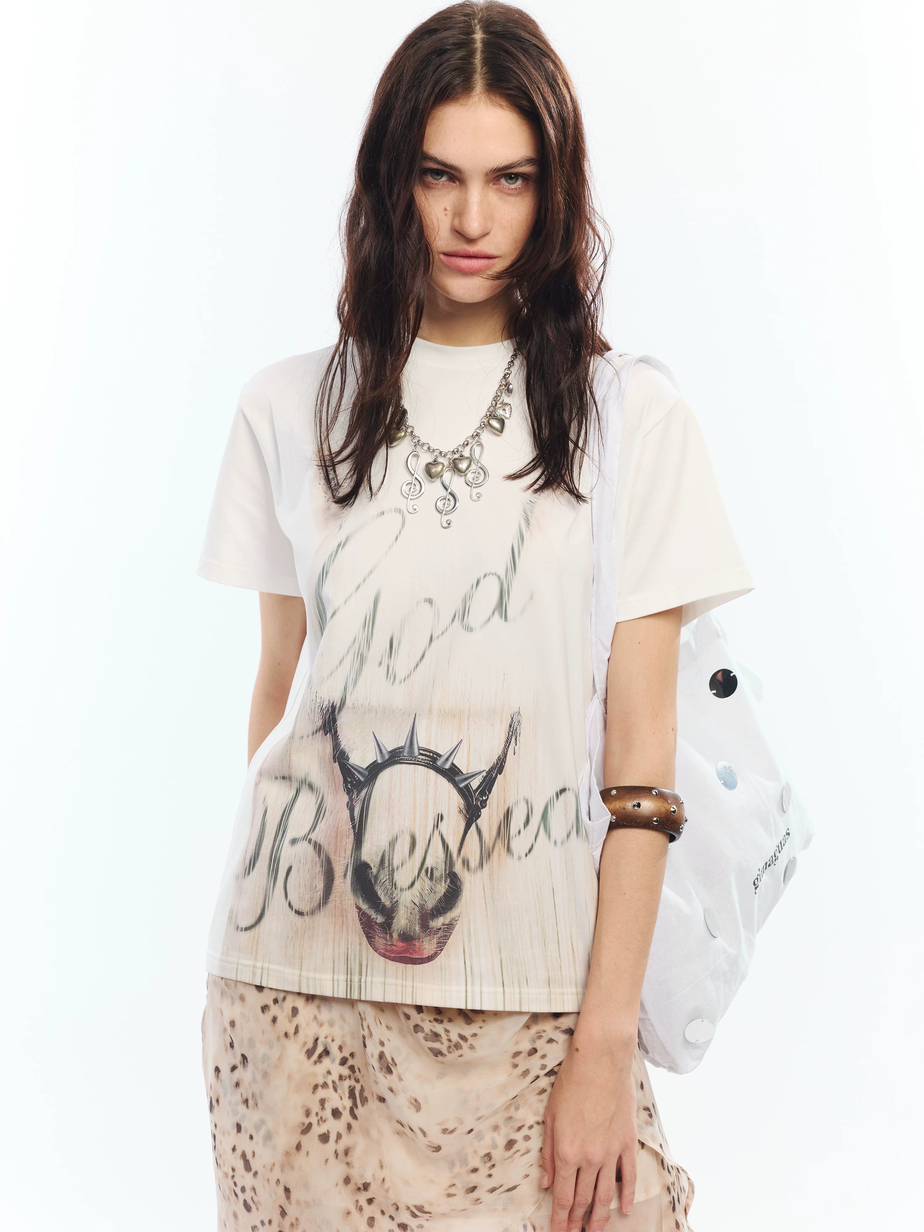 2th Desire Crew Neck Shoulder Casual Tee