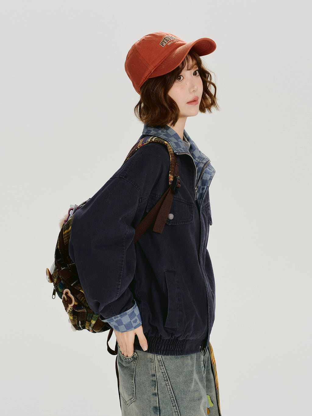 Girlyhalo Vintage Lapel Contrast Jacket