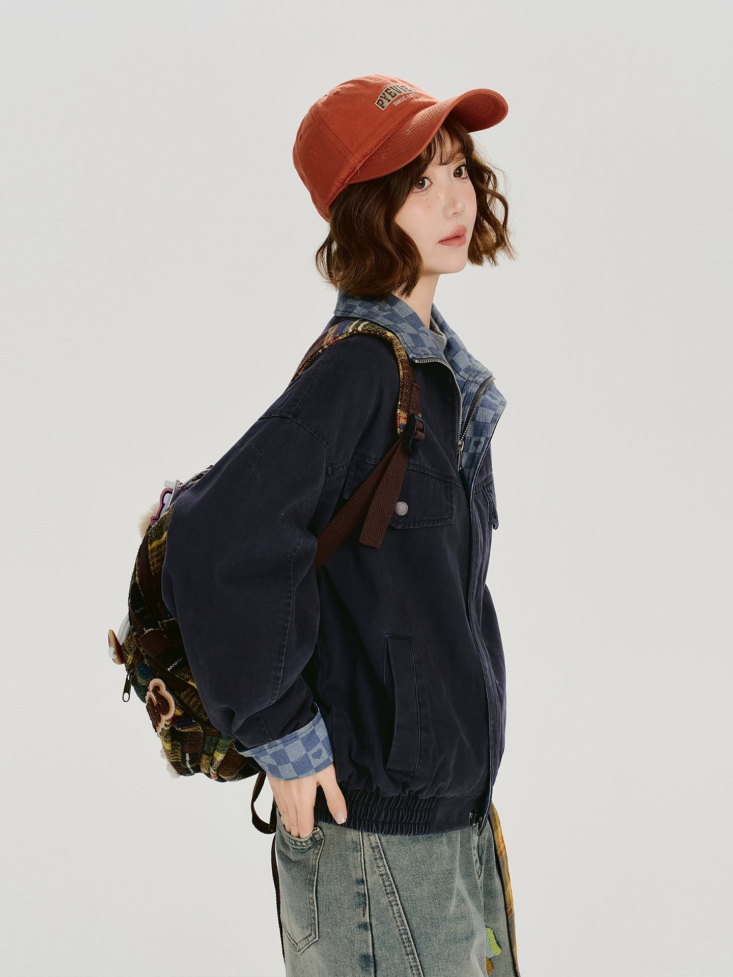 Girlyhalo Vintage Lapel Contrast Jacket
