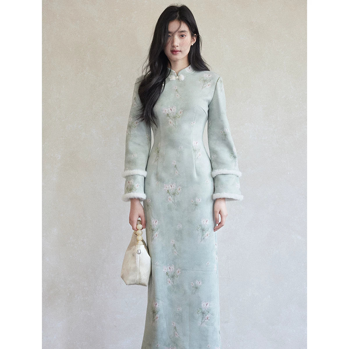 TYANG New Chinese Style Suede Cheongsam Dress