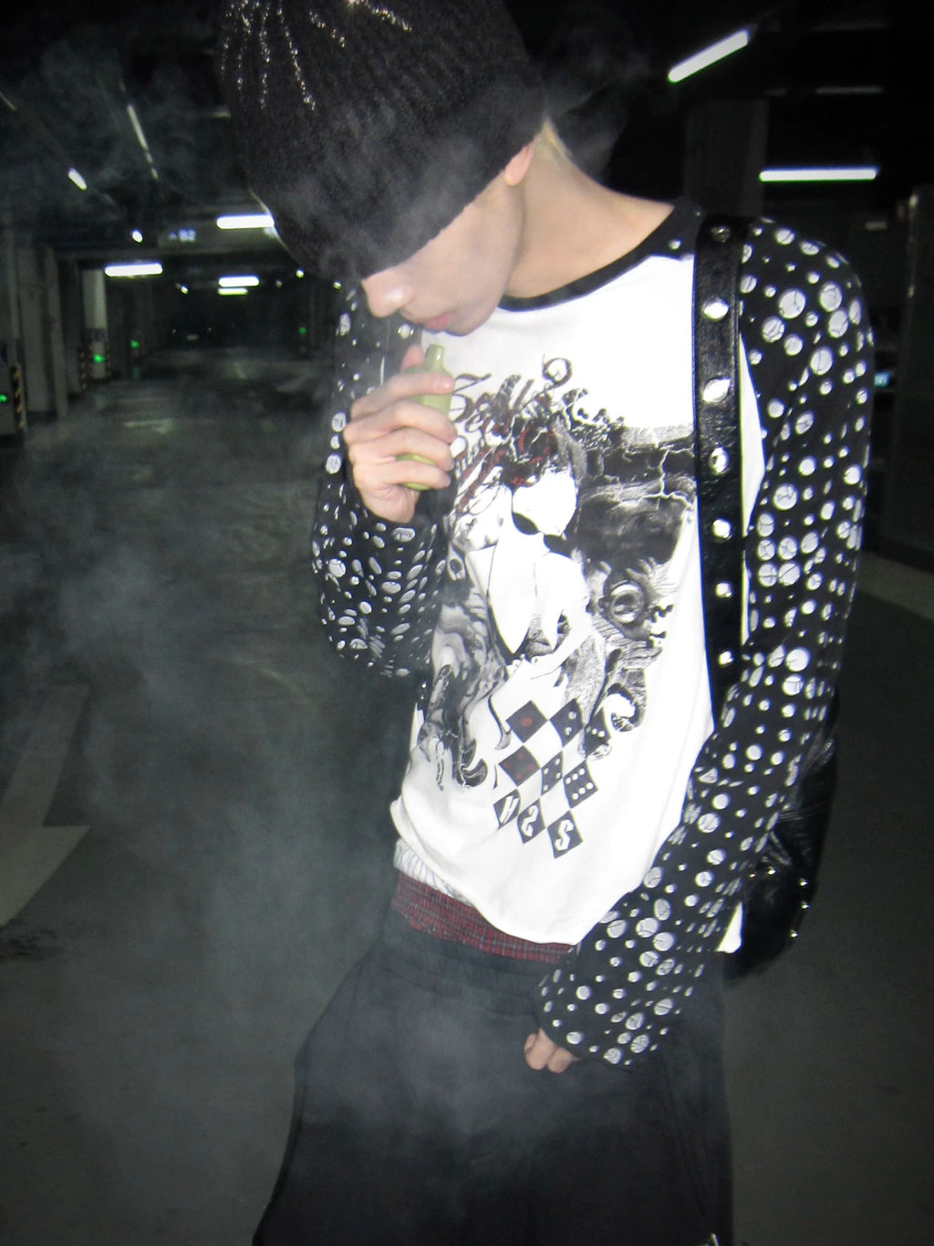 HAS2SONS Polka Dot Shoulder Contrast Long Sleeve