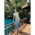 ZIHE Ink Butterfly Gradual Change Cheongsam Dress