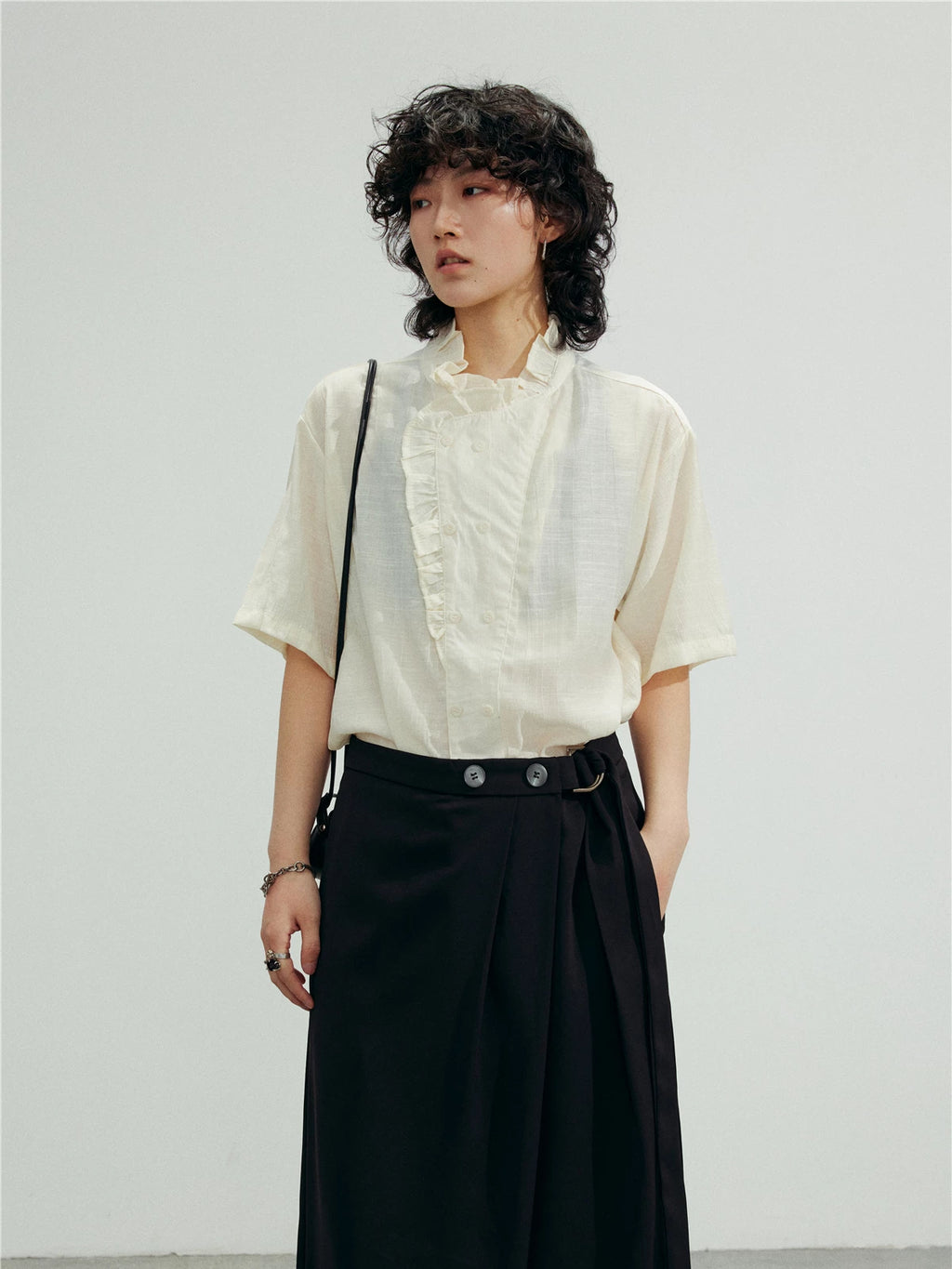 SUNYVONNE Niche Lace Short-sleeved Shirt