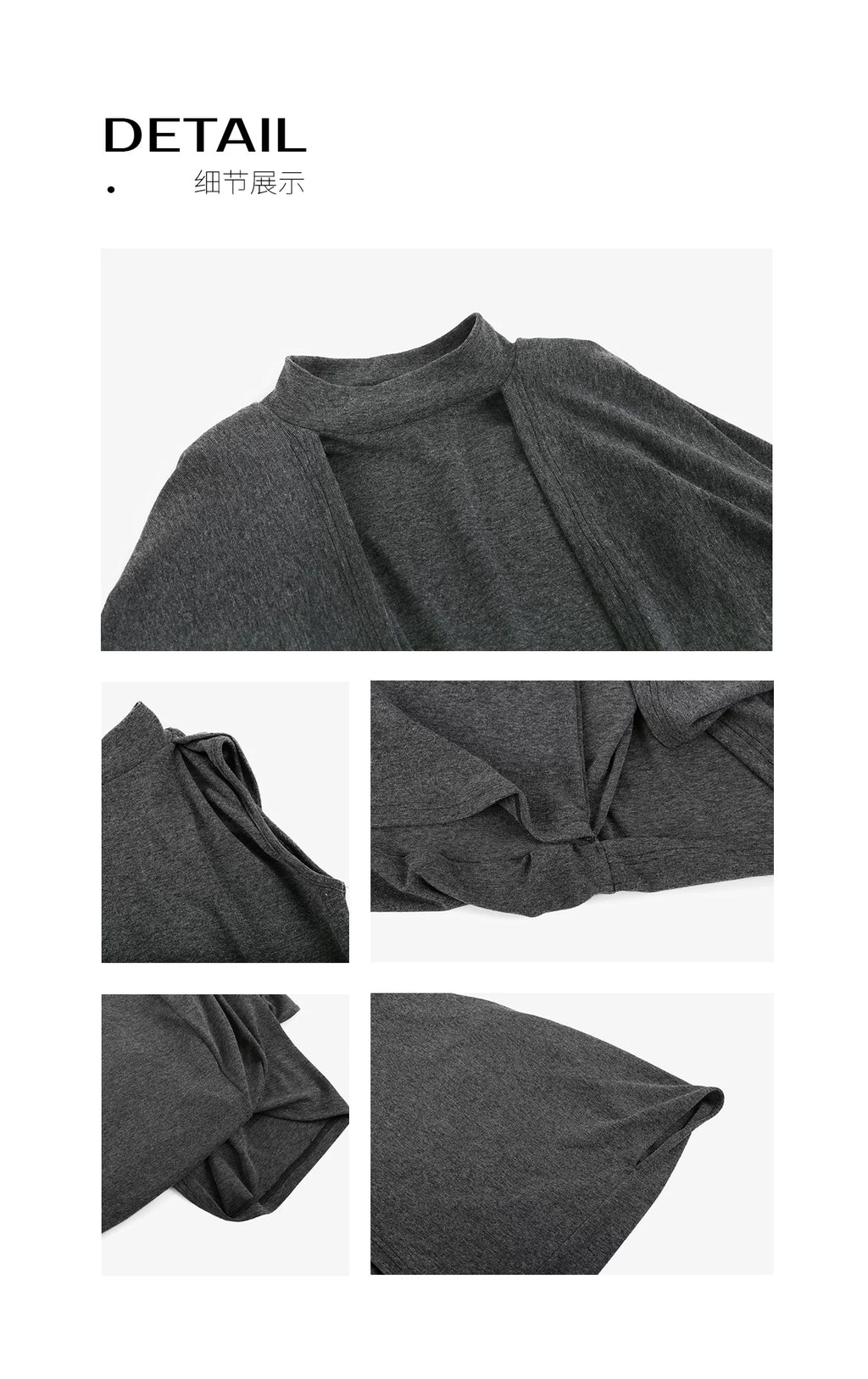 CHUYUQI Turtleneck Cape Vest Loose-knit Top