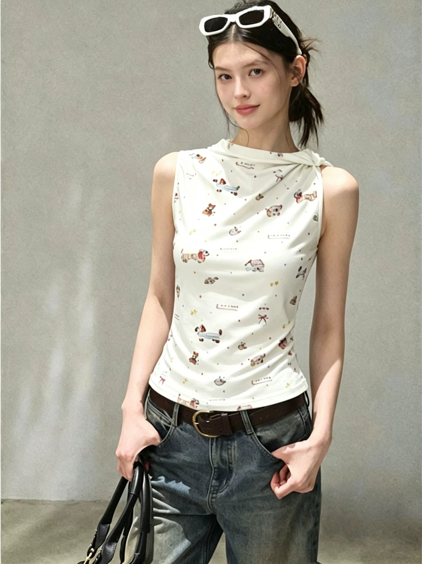 Sureenough Childlike Print Slim Neck Sling