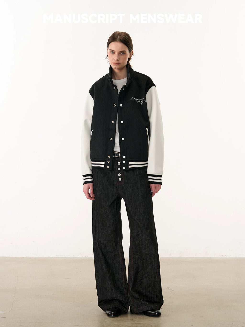 MANUSCRIPT Five-button I-pleated Low-rise Jeans