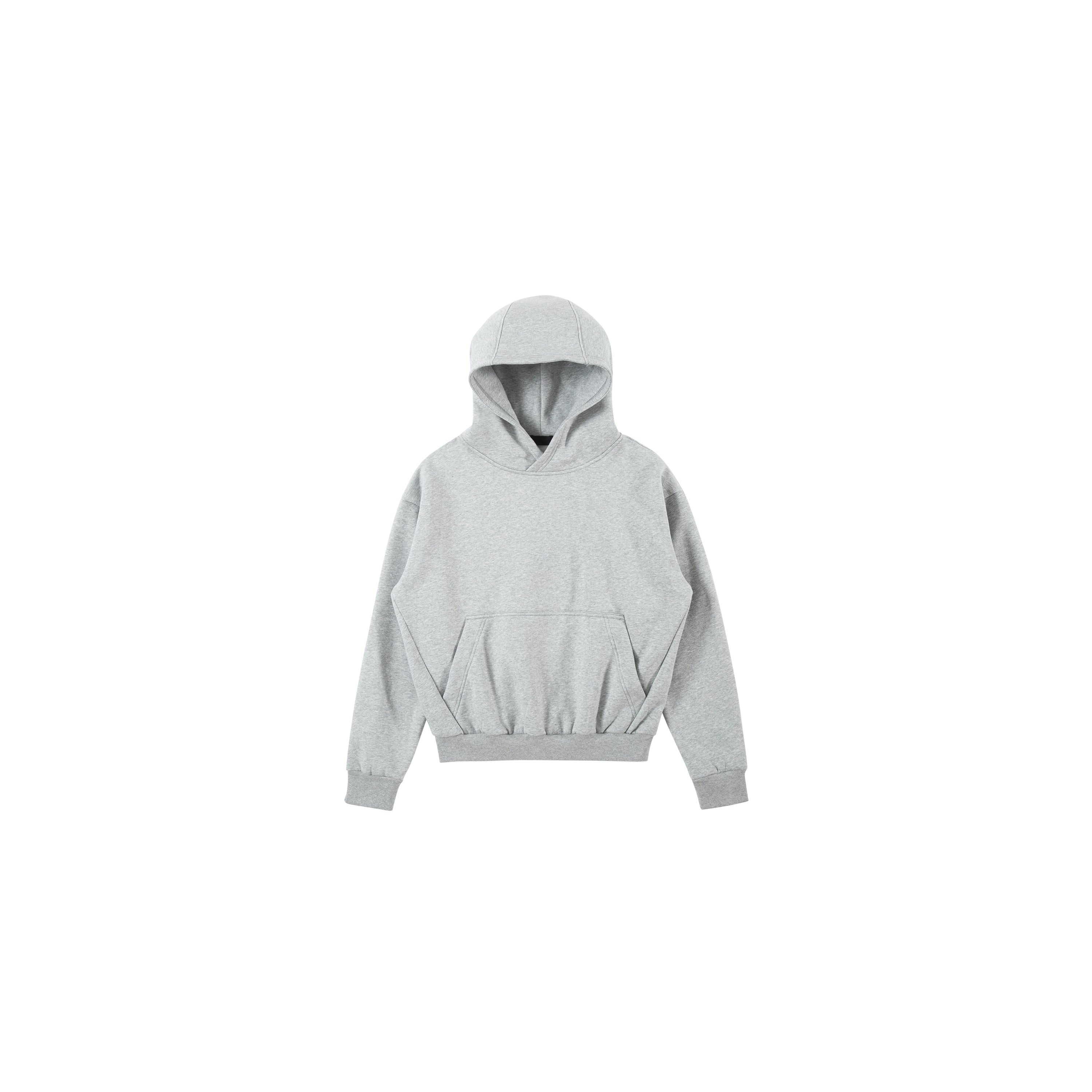 PLUS NO LOGO Short and Wide Stand-up Hooded Sweater