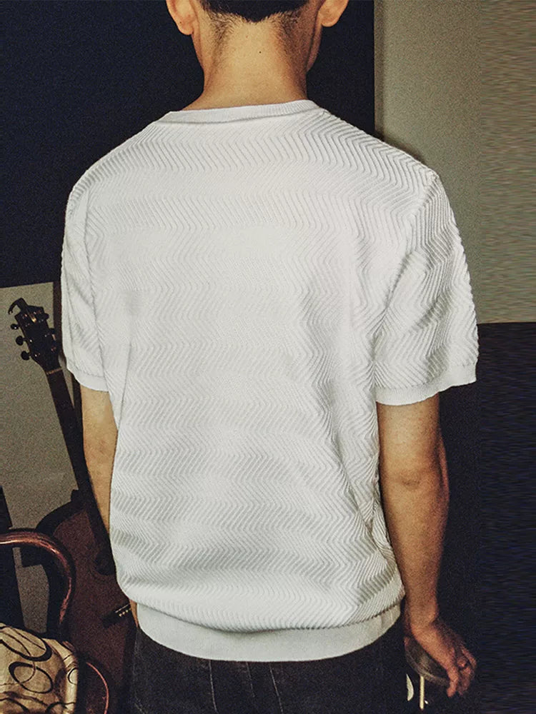 MindError Embroidery Logo Wavy Knit Tee