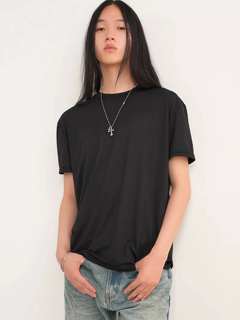 NO LOGO Moisture Absorption Quick Drying Sports Fitness Tee