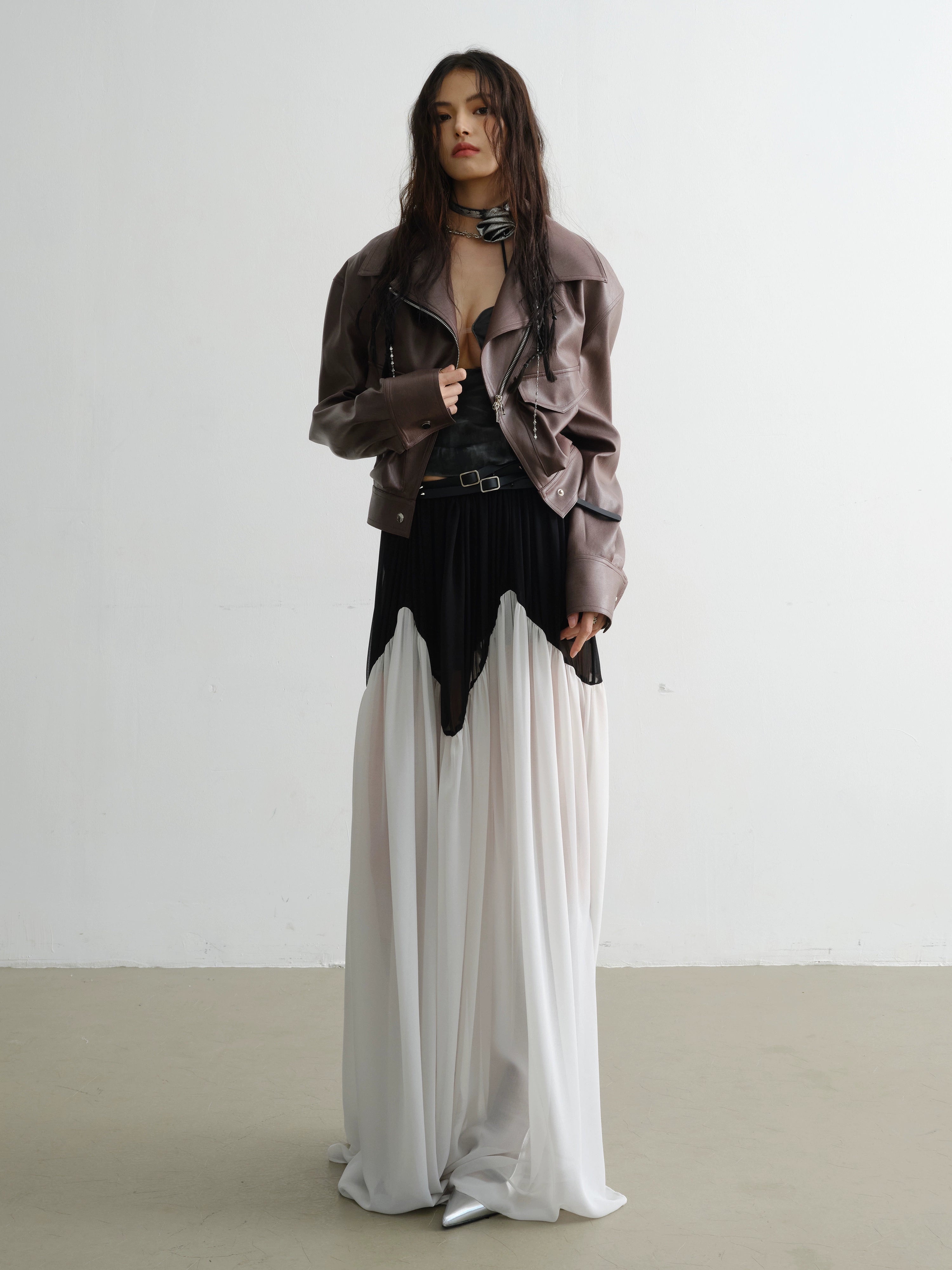 Jnylon Vintage Loose PU Leather Jacket