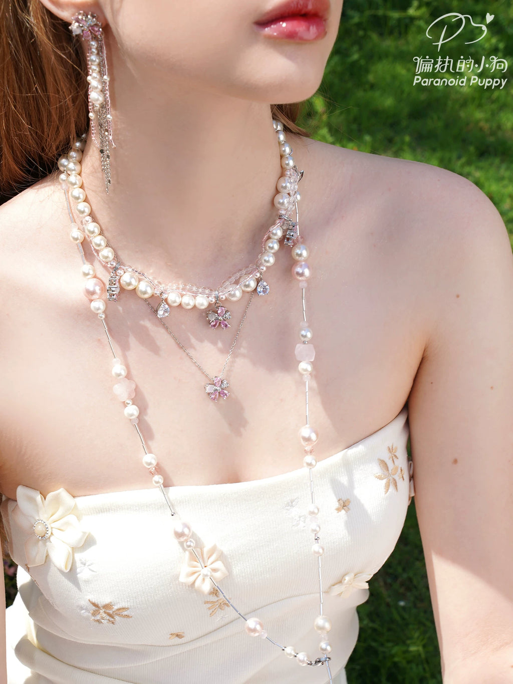 PP Cherry Blossom Multi-layer Broken Necklace