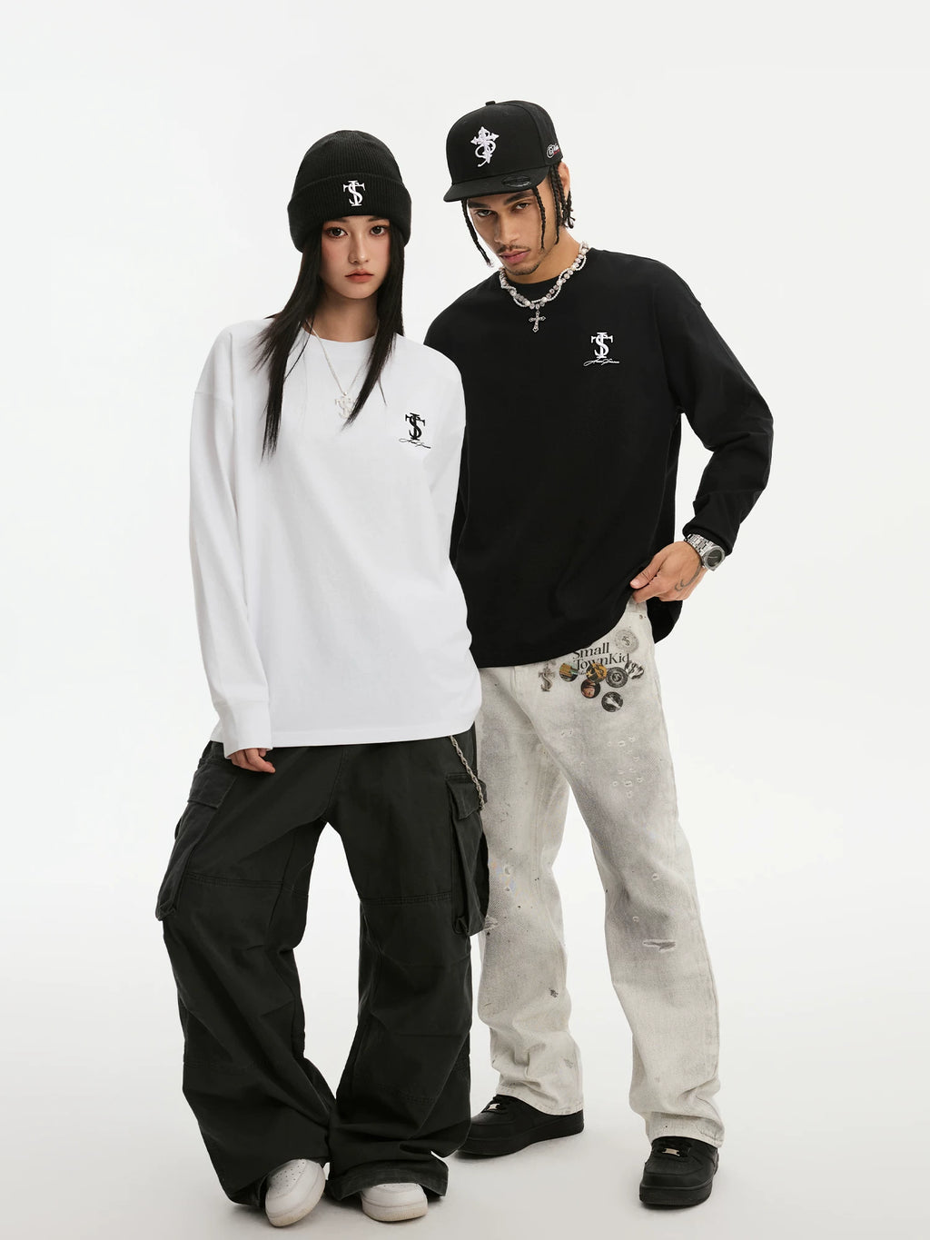 STK Hip Hop Embroidery LOGO Casual Long Sleeve