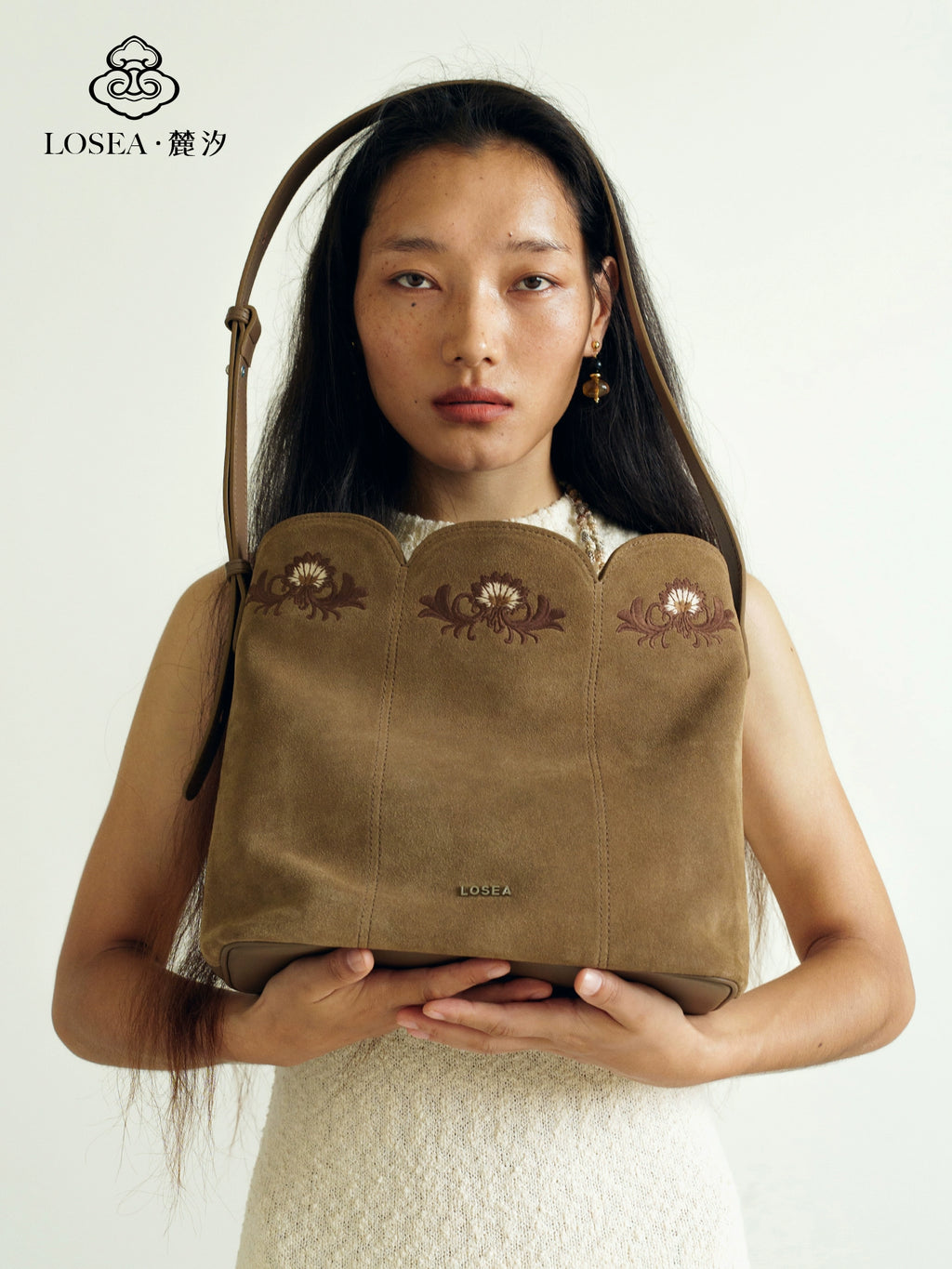 LOSEA Leather Matte Messenger Bag