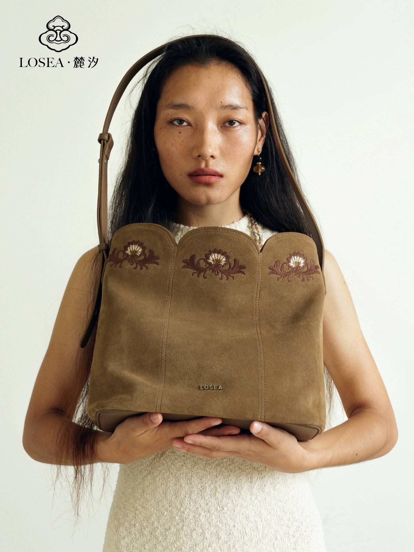 LOSEA Leather Matte Messenger Bag