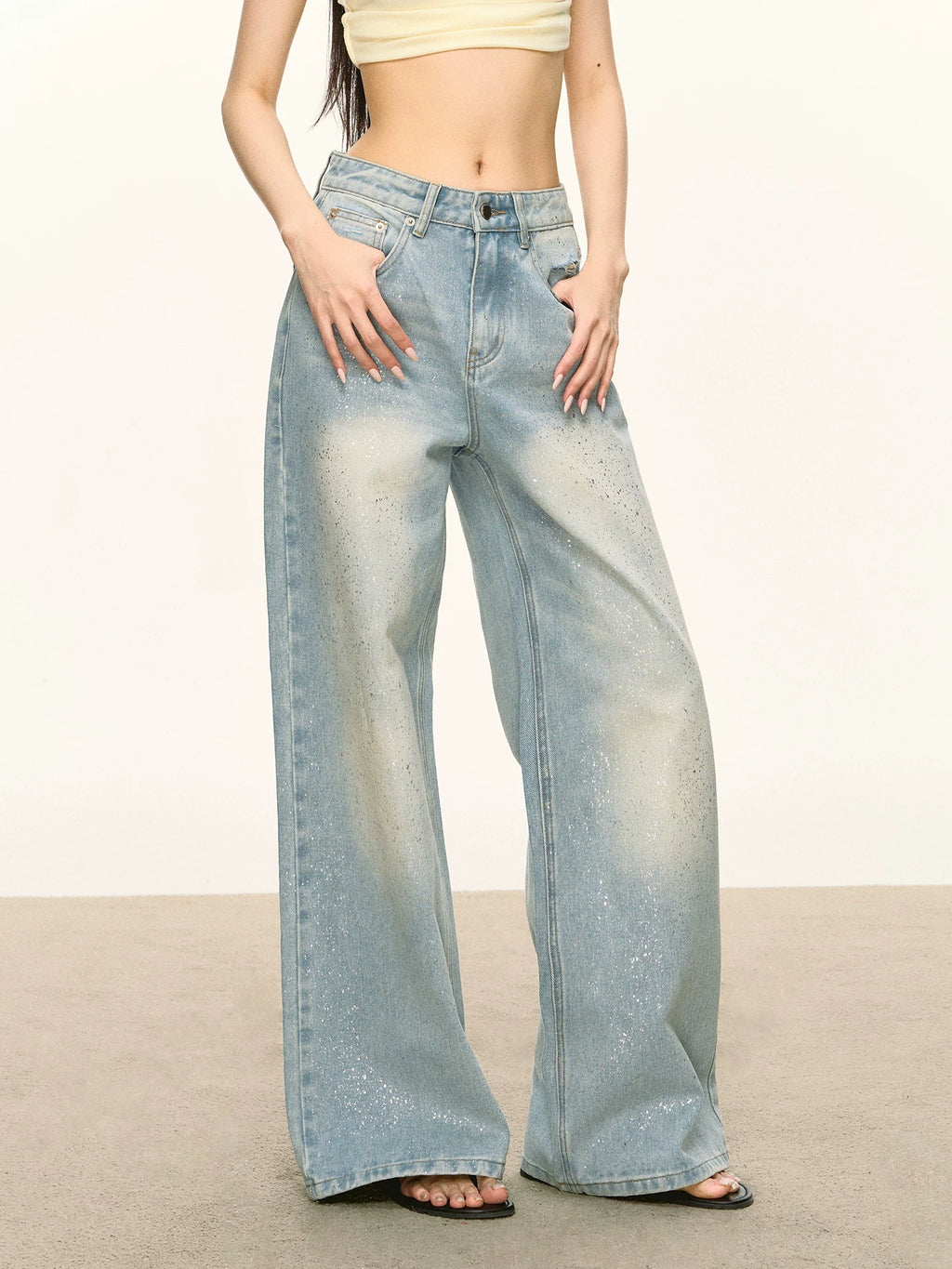 Anna Aneae High Waist Loose Sparkling Jeans