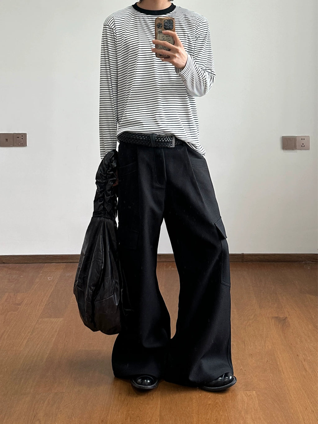 TERRAINCOGNITA Striped Crew Neck Loose Casual Long Sleeve