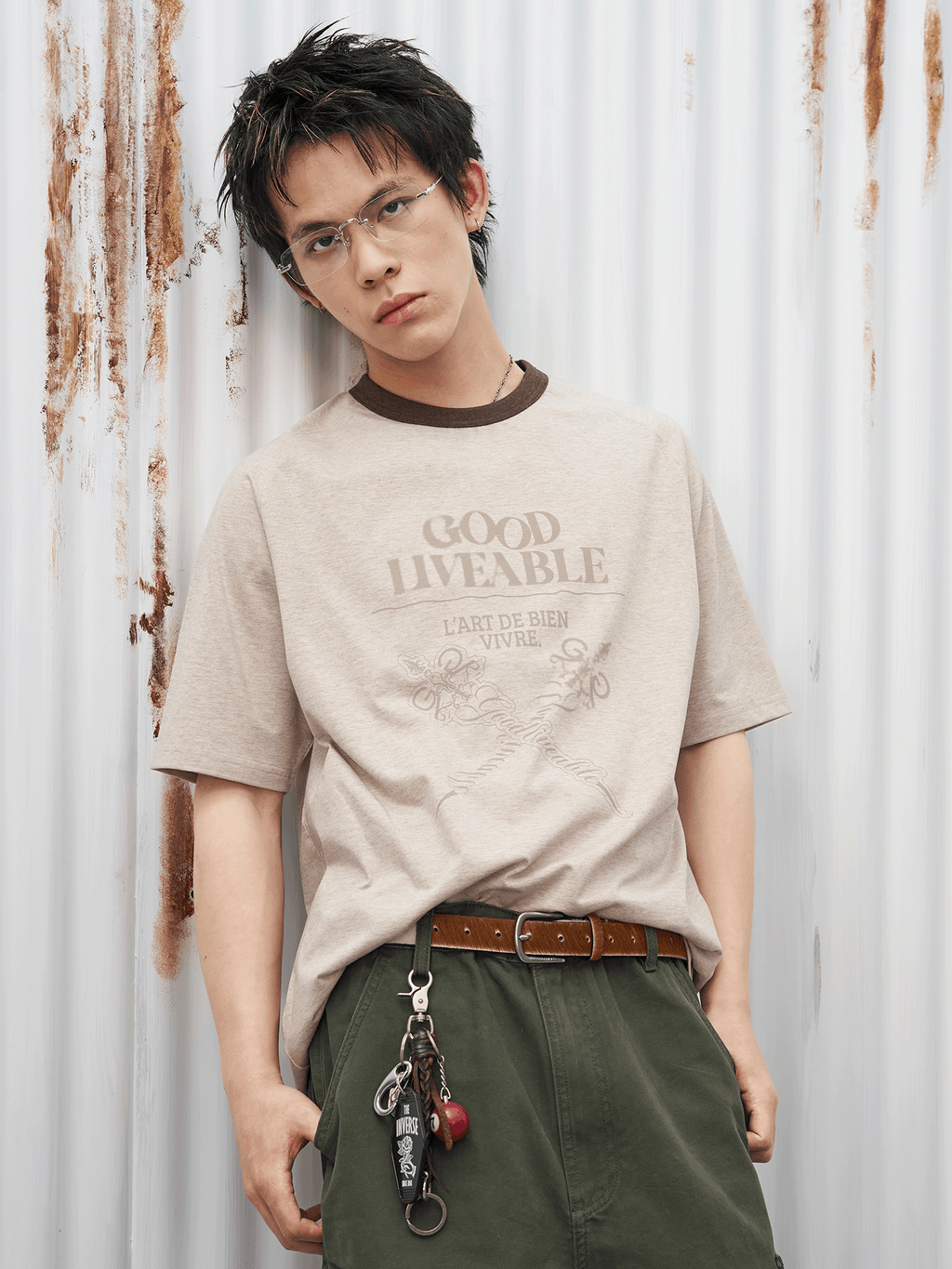 GOODLIVABLE Cool Shoulder Micro Loose Tee