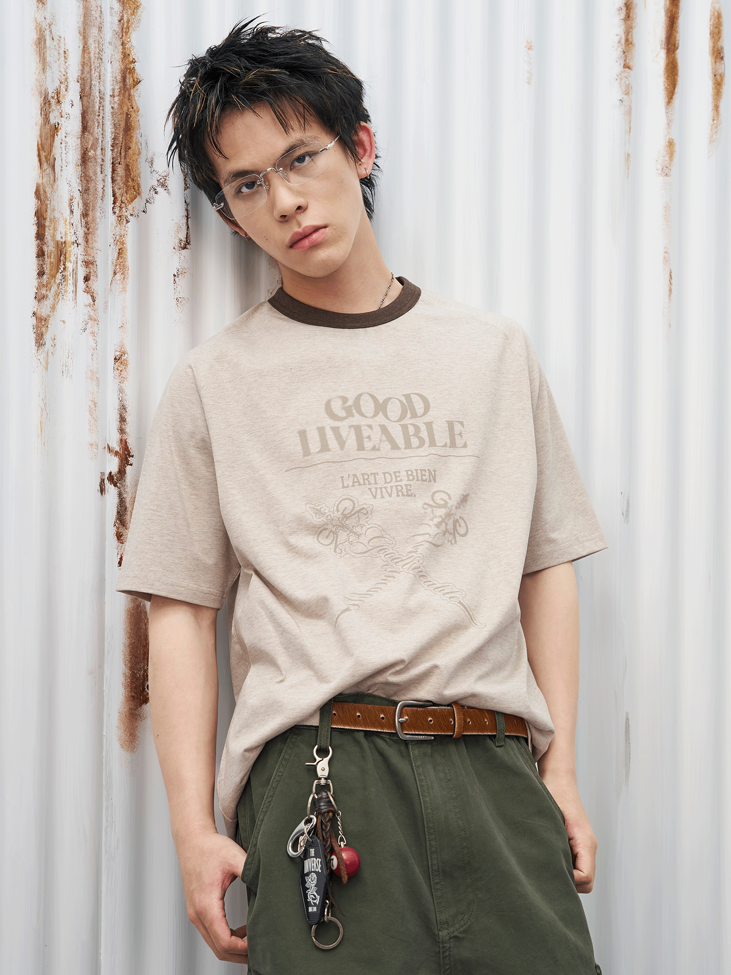 GOODLIVABLE Cool Shoulder Micro Loose Tee