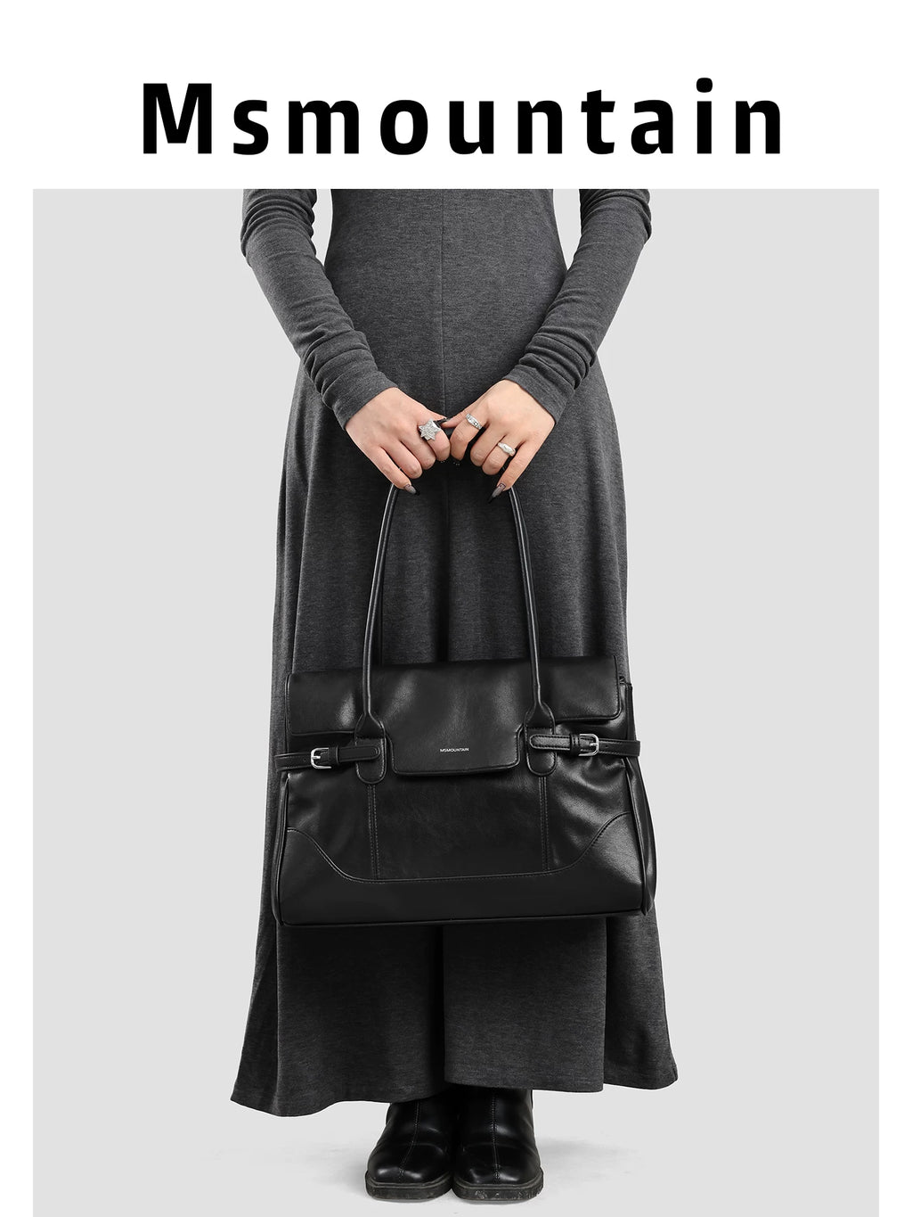 Msmountain Leather Large Capacity Premium Handbag