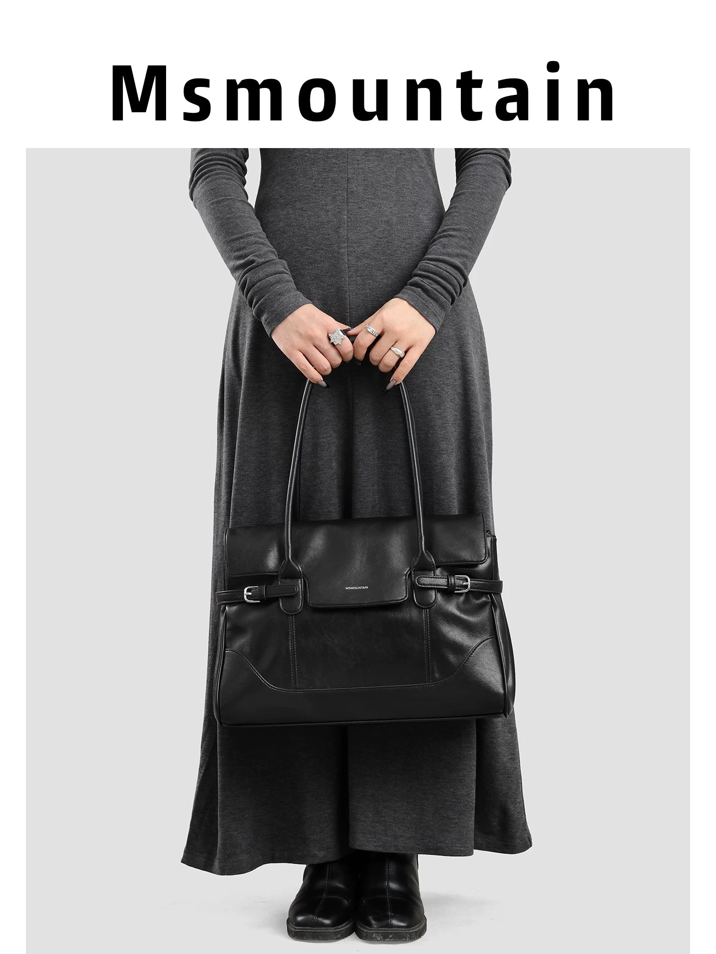 Msmountain Leather Large Capacity Premium Handbag