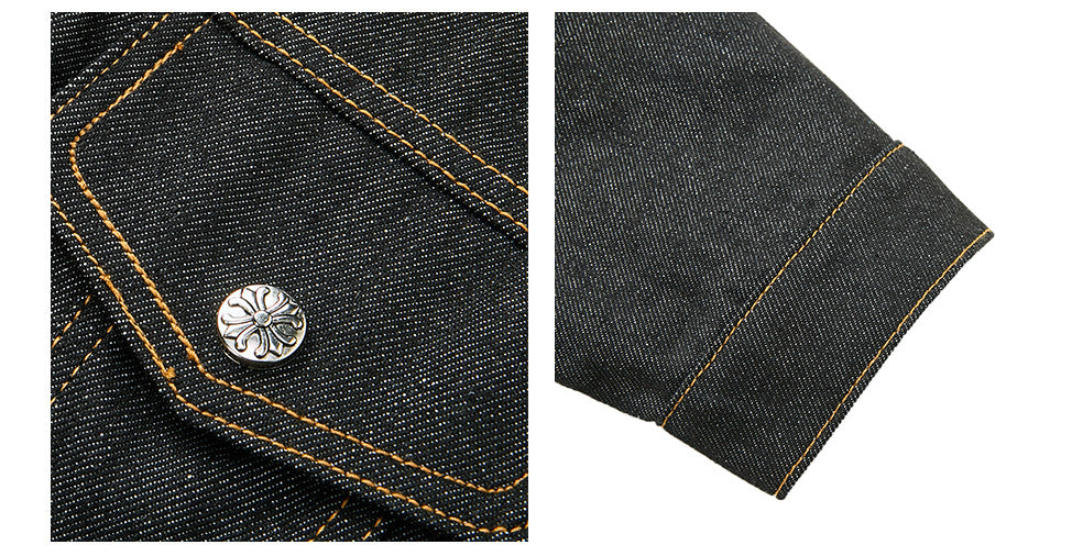 MADEEXTREME Stand-up Collar Casual Denim Jacket