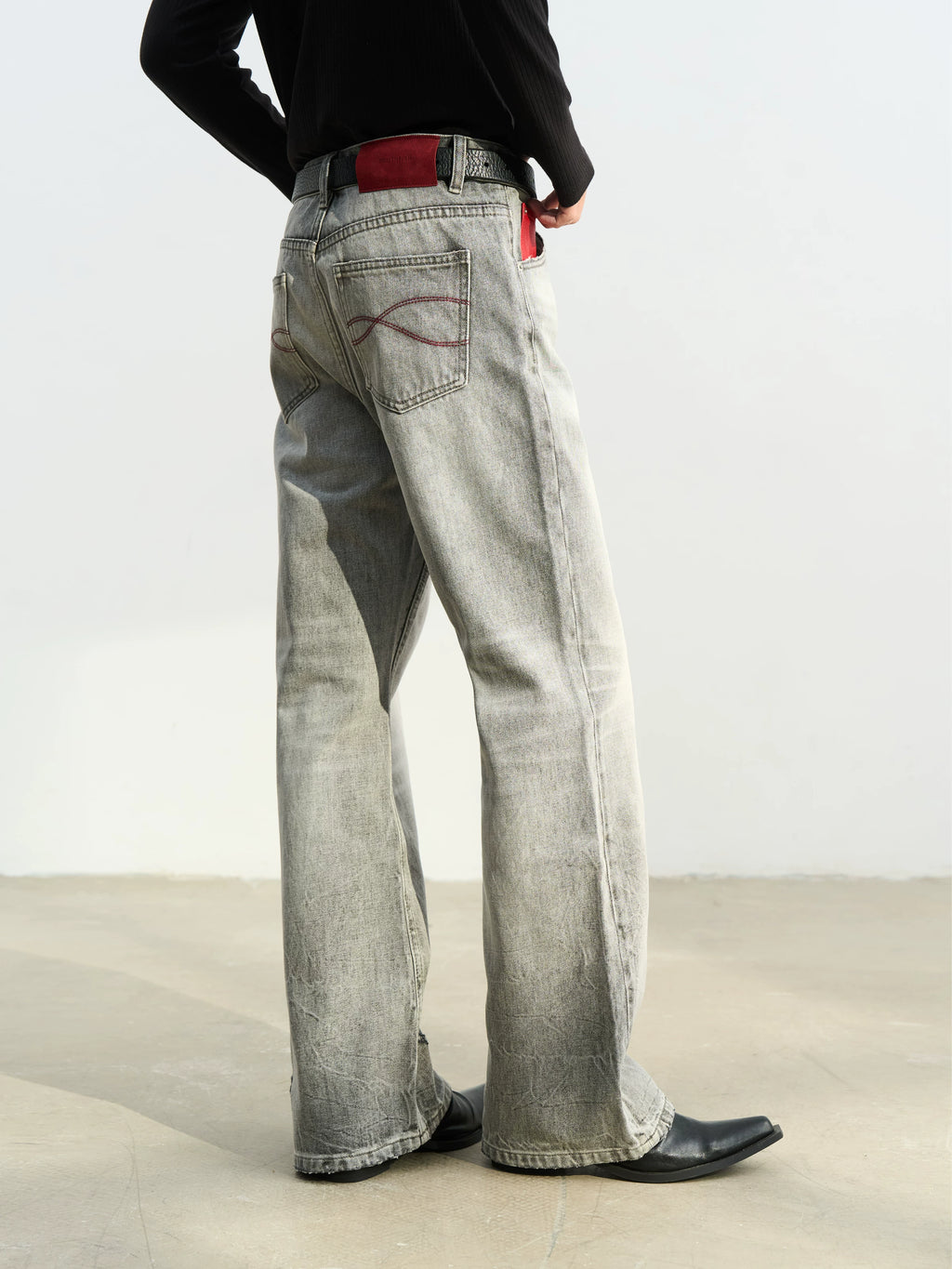SOUTHFISH Color Matching Micro-straight Jeans