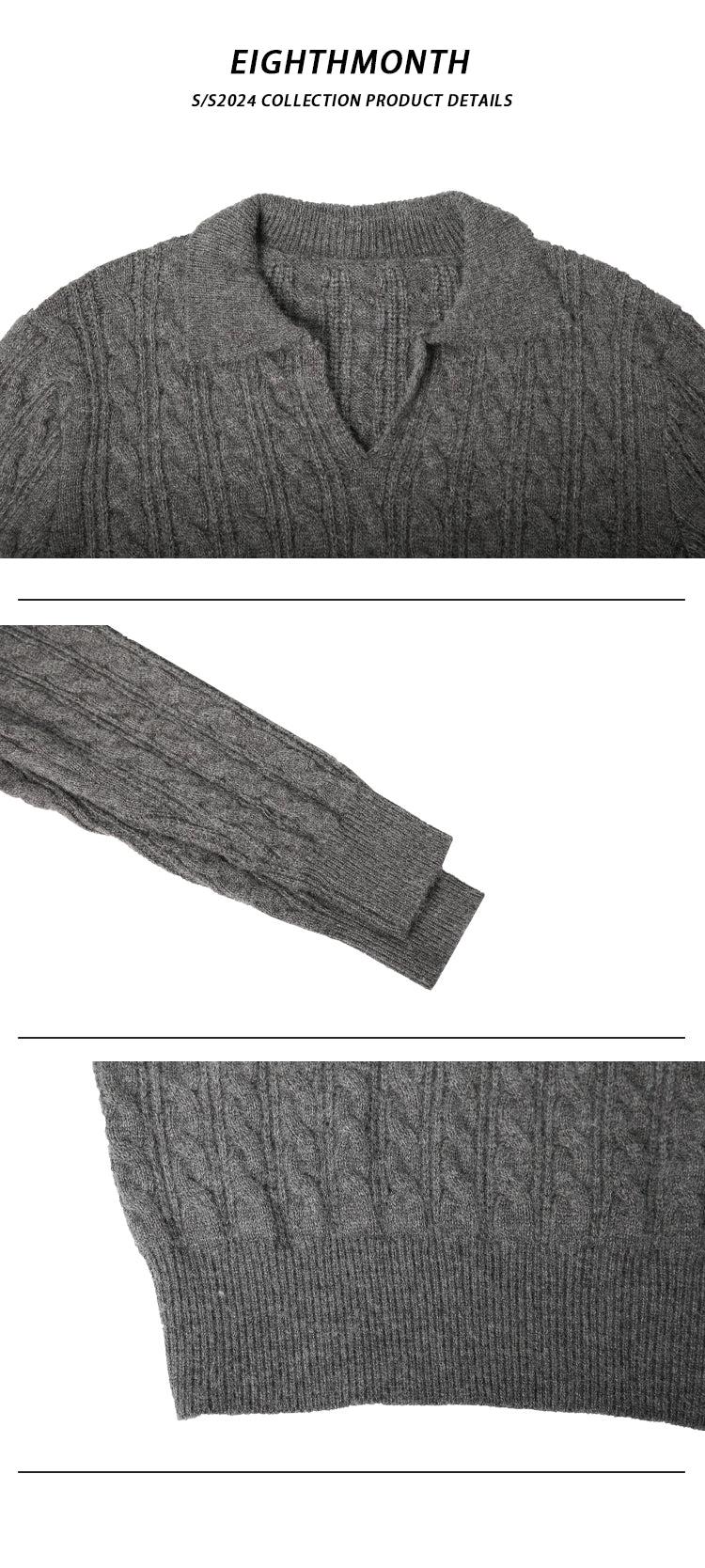 EIGHTHMONTH Vintage Polo Neck Twist Sweater