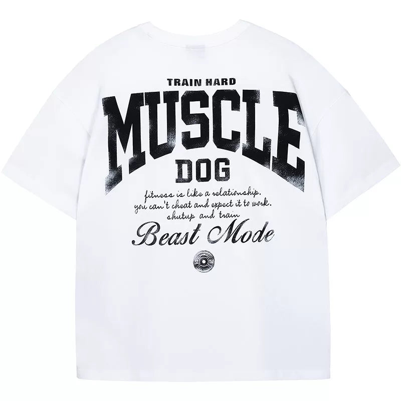 Muscledog Merican Printed Loose Casual Fitness Clothing