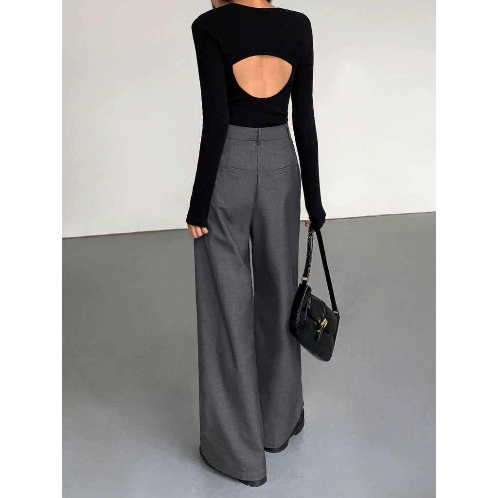 Ousph High Waist Loose Versatile Mopping Casual Pants