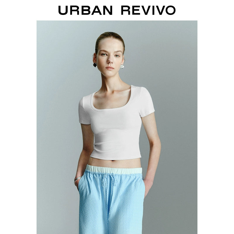 URBAN REVIVO Casual Versatile Short Slim Tee