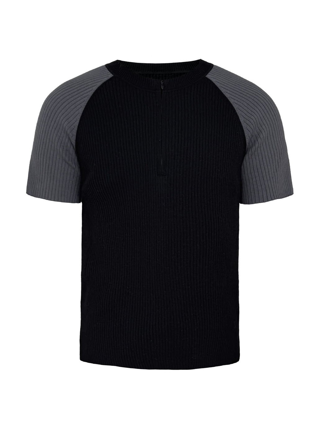 JCAESAR Half Zipper Shoulder Plunger Sports and Leisure Tee