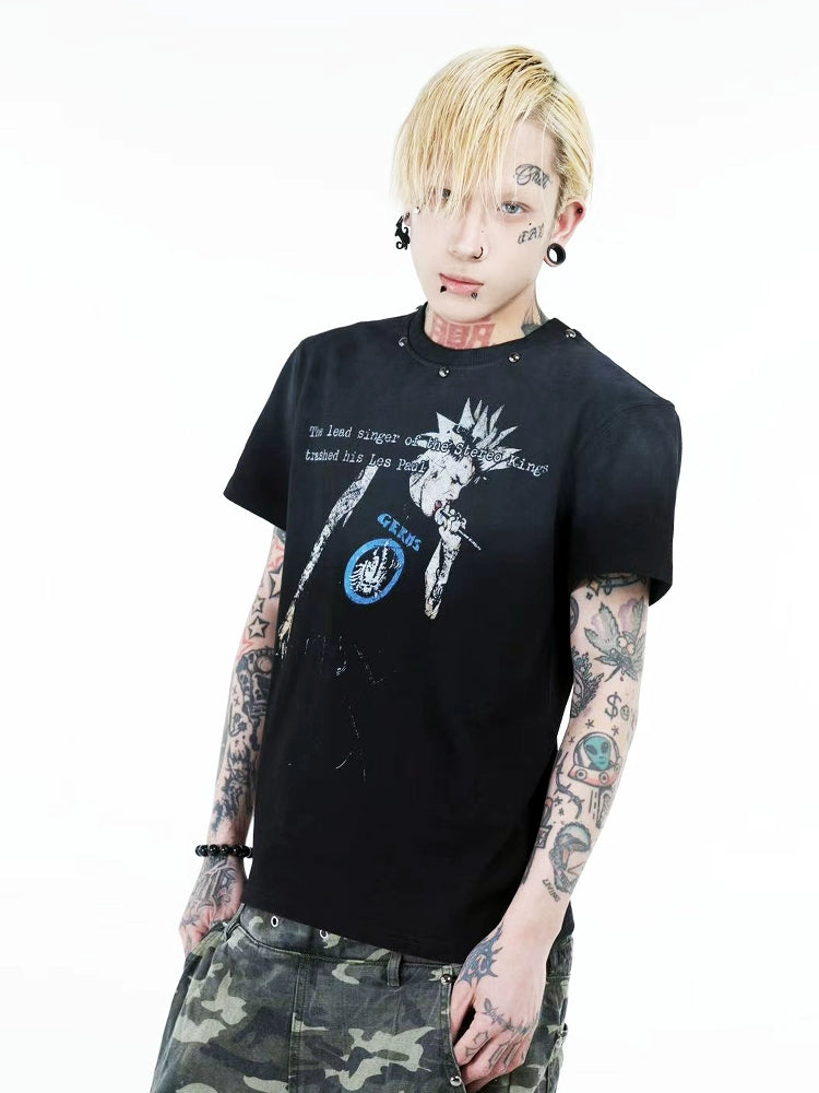 DETW 25ss *"Portrait" Washed Diablo Light Subpunk Rivet Portrait Premium Tee