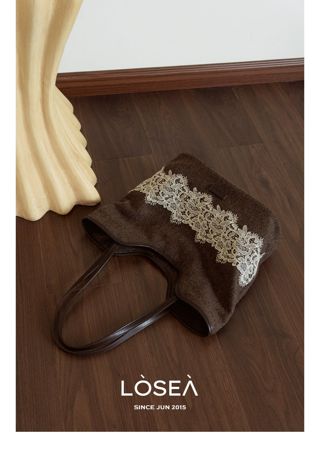 LOSEA Lace Woolen Tote Bag