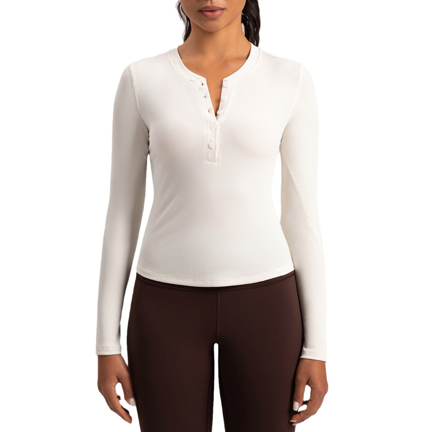 Athena Lulu Henley Shirt Sports Yoga Suit