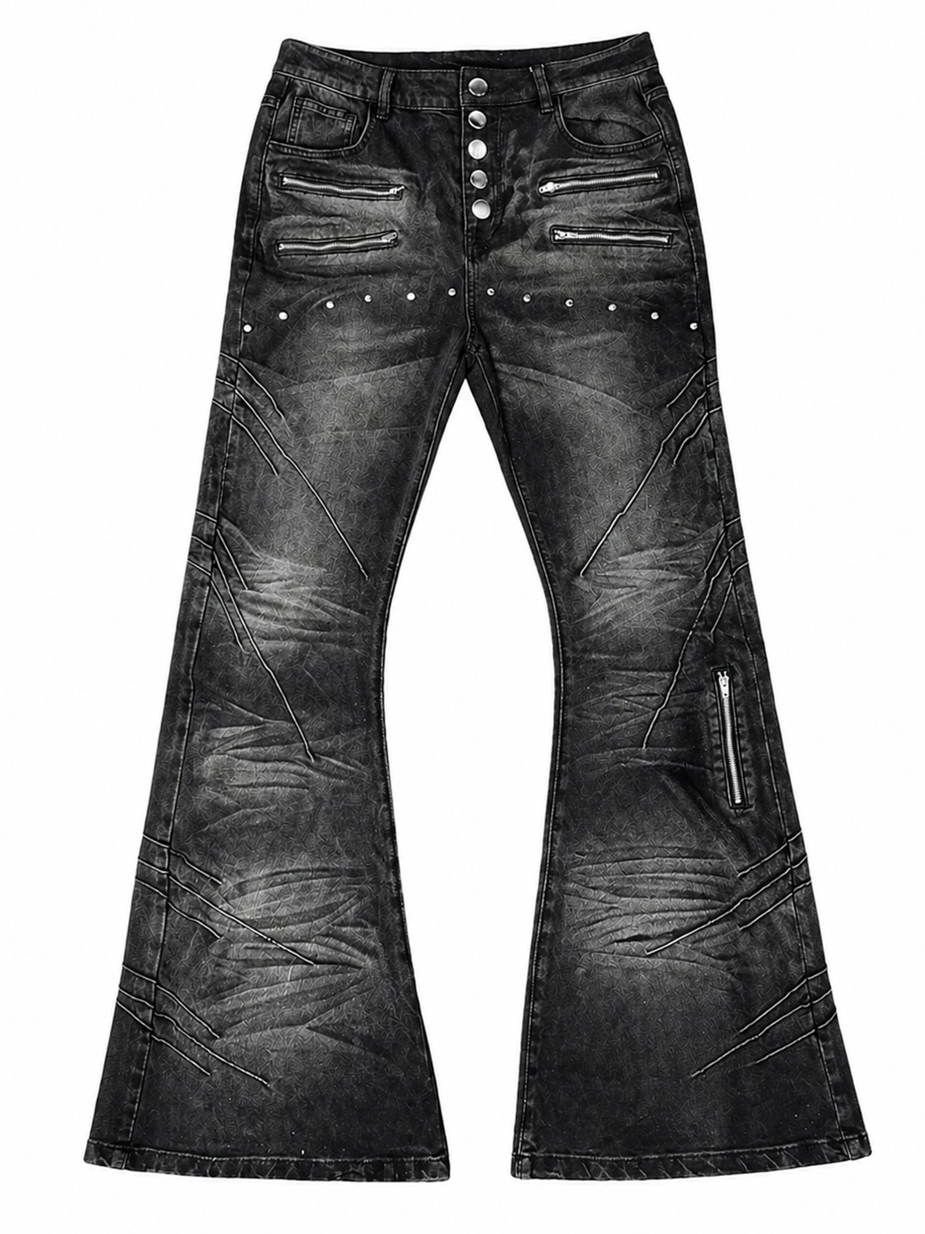 PAIKI Zipper Personality Niche Versatile Jeans