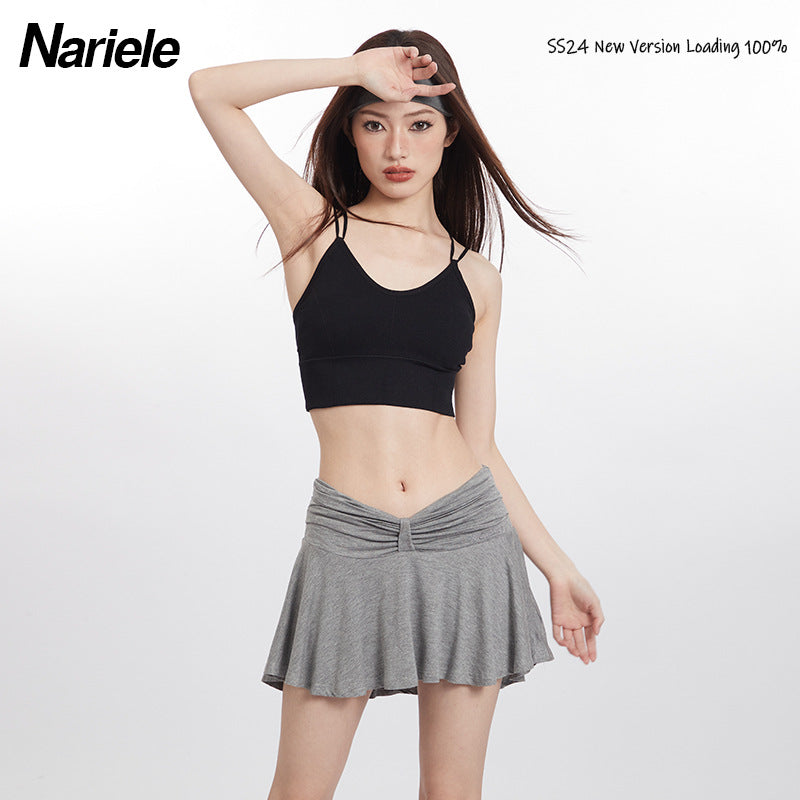 Nariele Yoga Sexy Cross Breast Wrap Tank Top