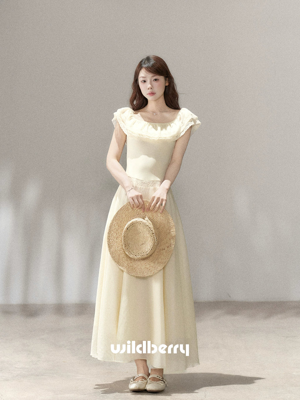 Wildberry Waist Slanted Shoulder Dress
