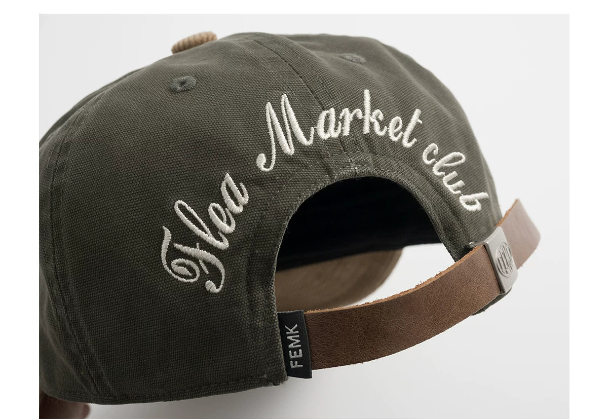 Fleamarket Vintage Color Matching Alphabet Embroidered Casual Baseball Cap