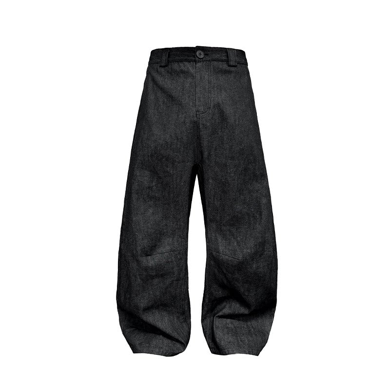 JCAESAR Pleated Double-sided Wide-leg Jeans