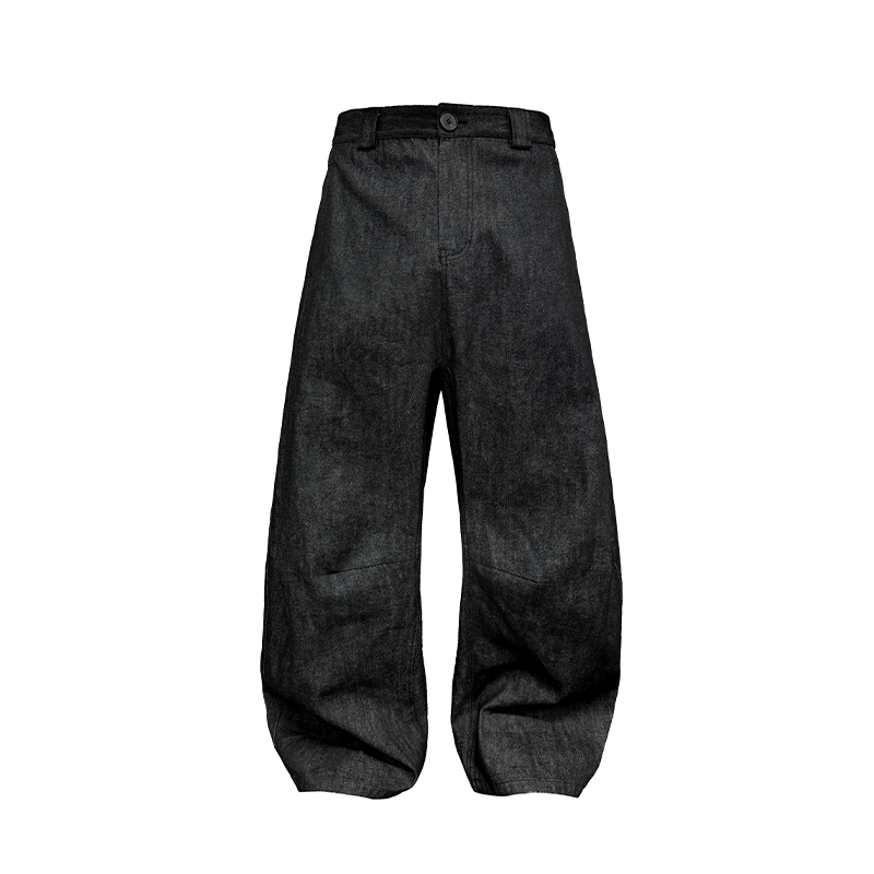 JCAESAR Double Side Seam Structure Wide Scimitar Profile Jeans