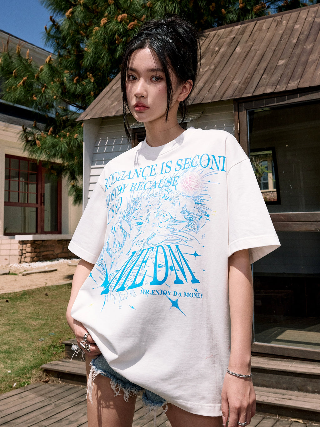 MEDM Crystal Rose Loose Tee