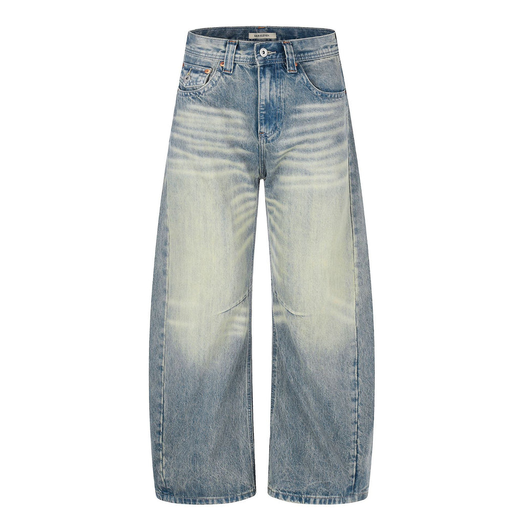 11KN Retro Loose Old Polished White Jeans