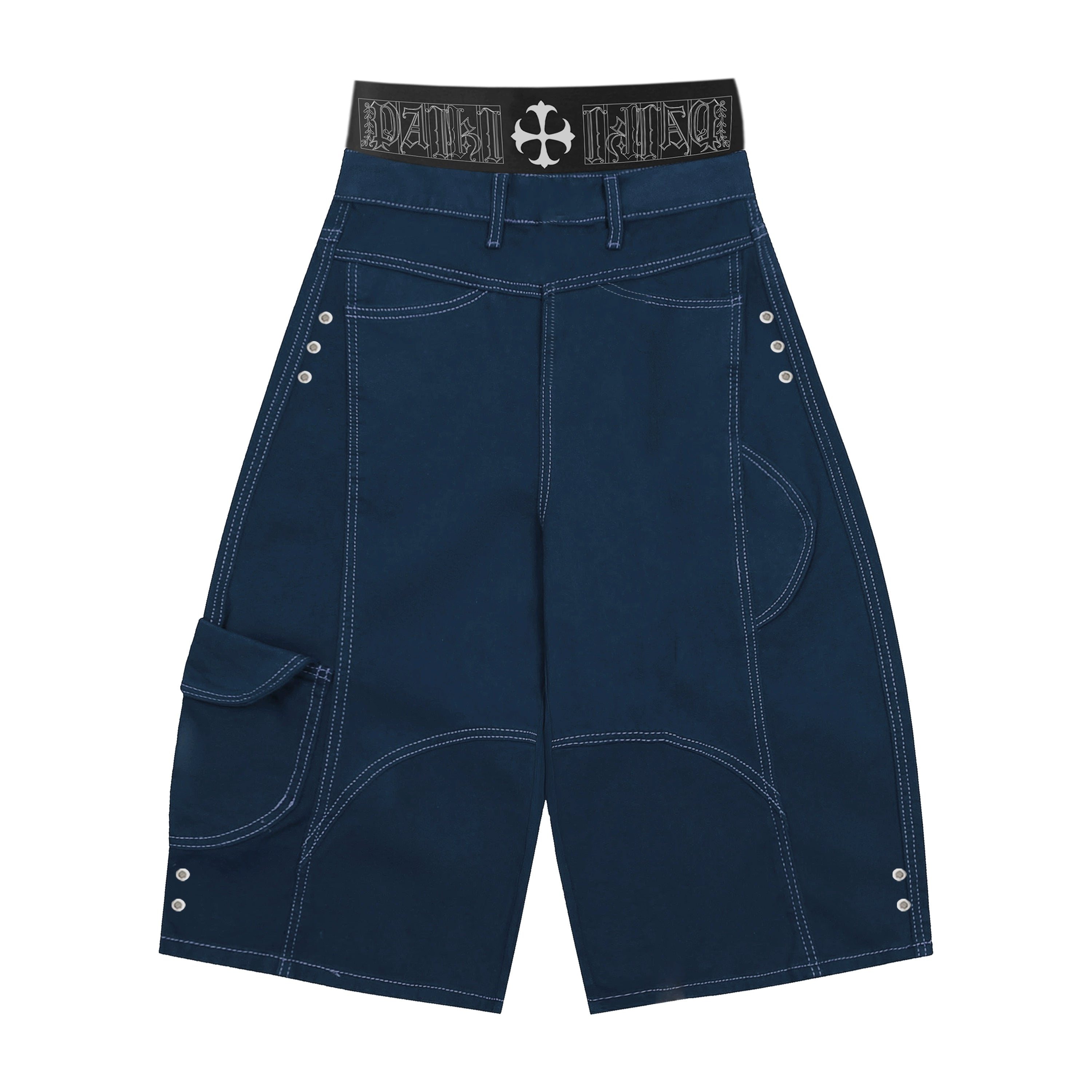 PAIKI Retro Deconstruction Bright Line Multi-pocket Tooling Slacks