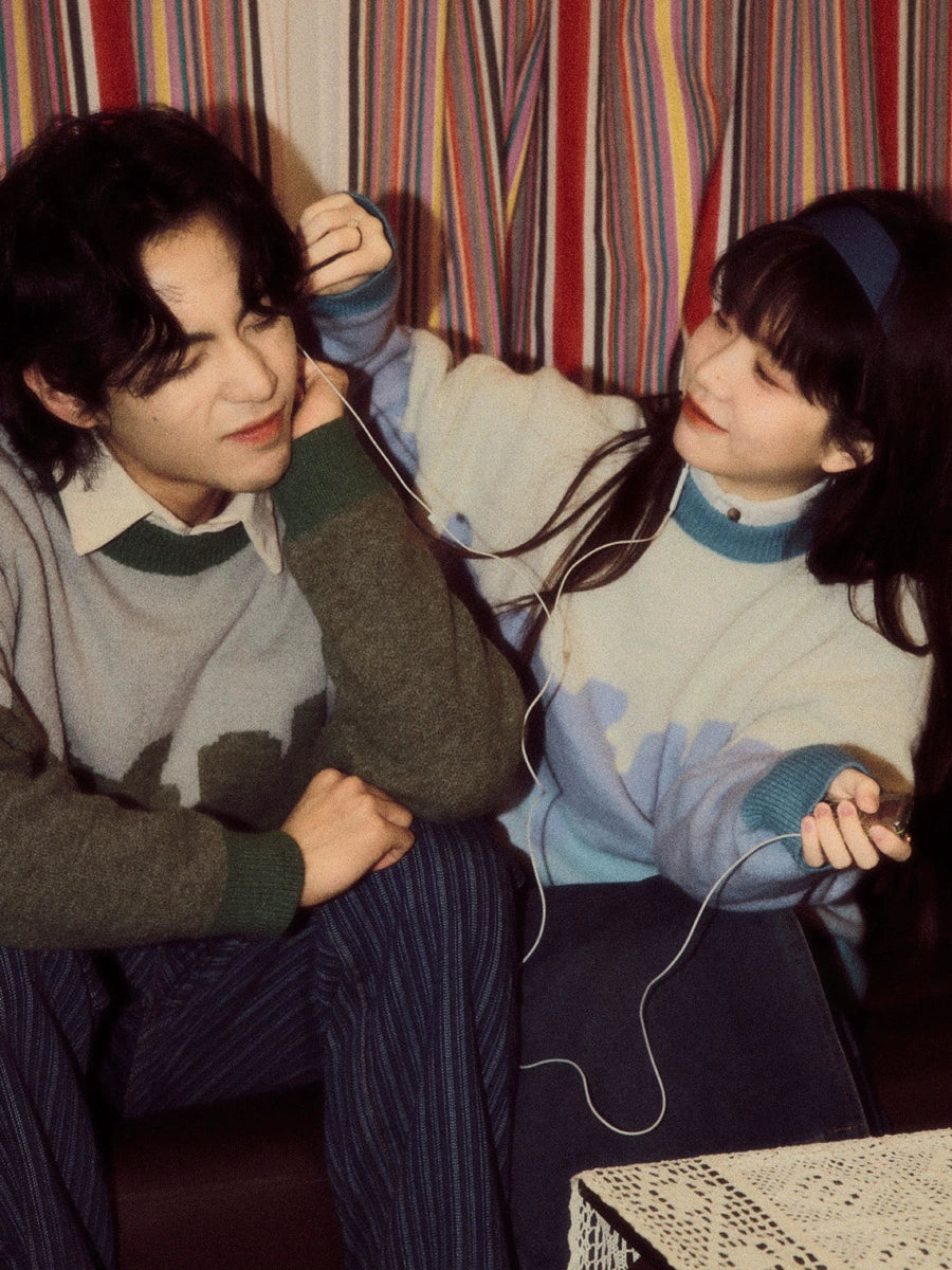 ALOHA Vintage Lazy Wave Striped Sweater