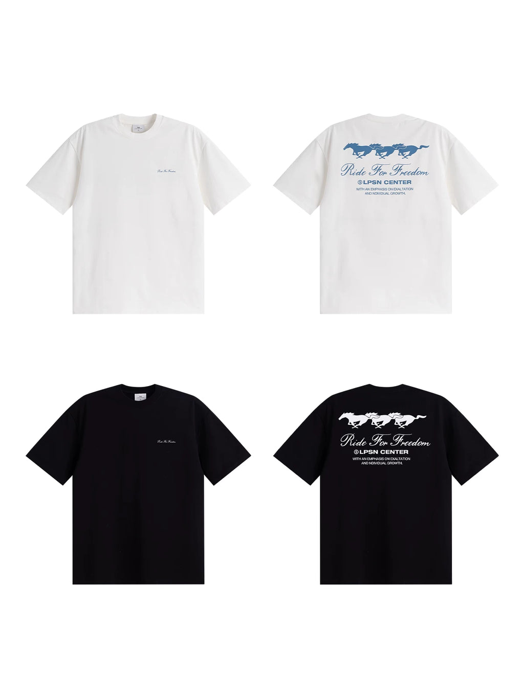 Loopsoon Casual Front Chest Back Print Tee
