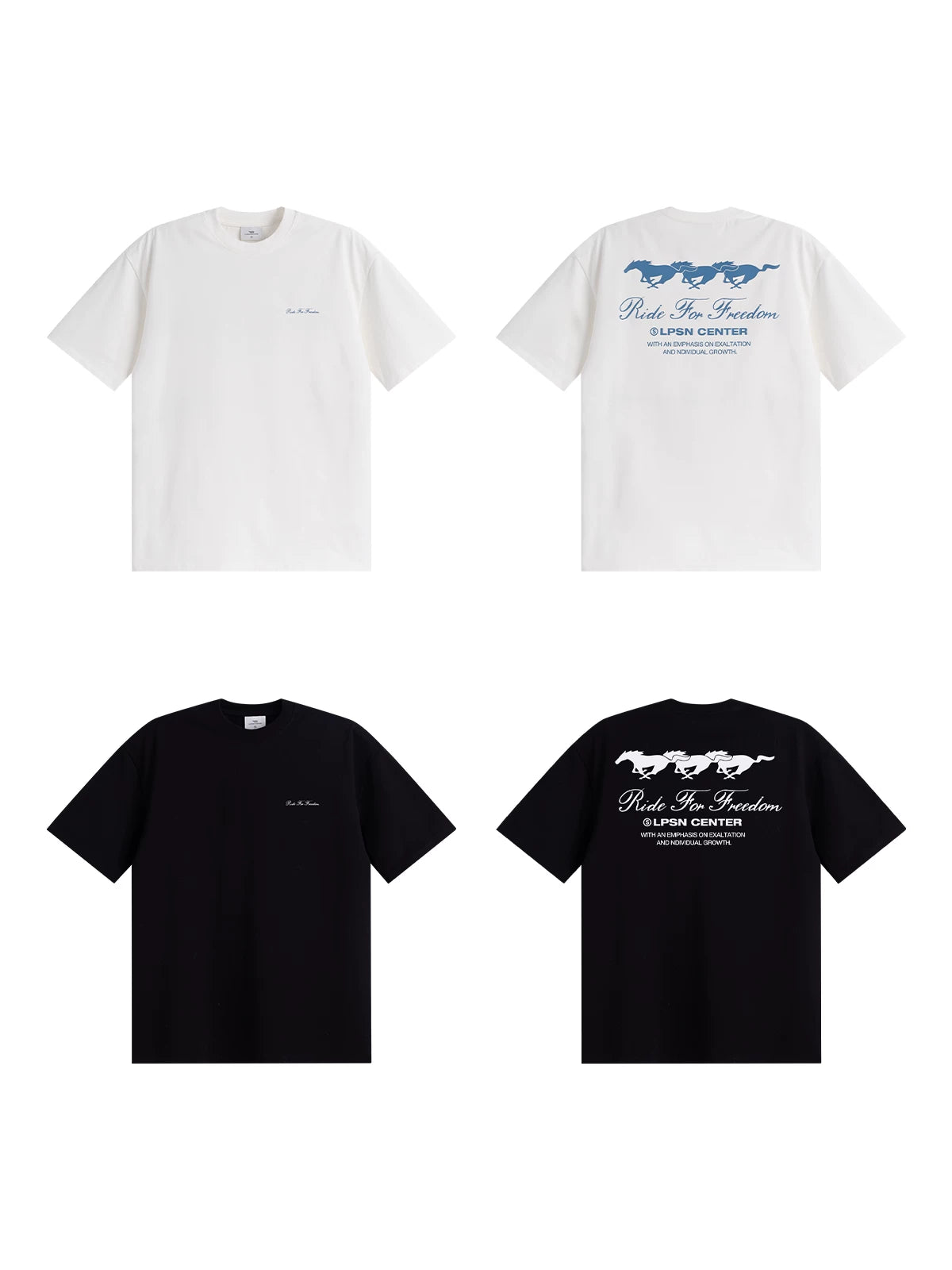 Loopsoon Casual Front Chest Back Print Tee