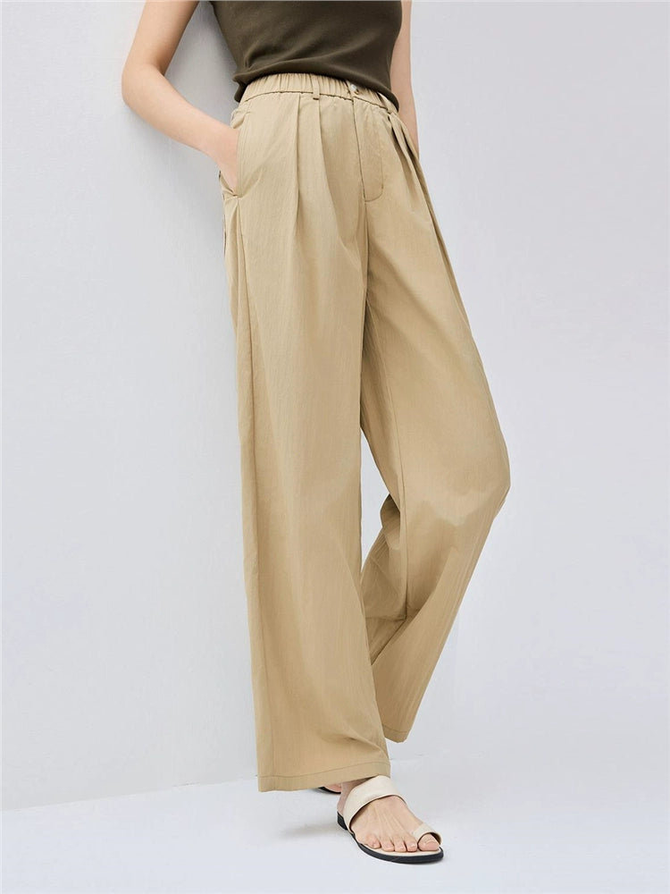 Giordano Pleated High-waisted Loose and Lazy Trousers