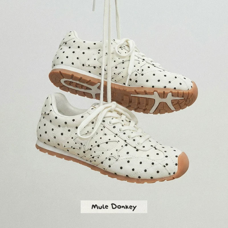 Donkey Vintage Polka Dot Versatile Flat Sneakers