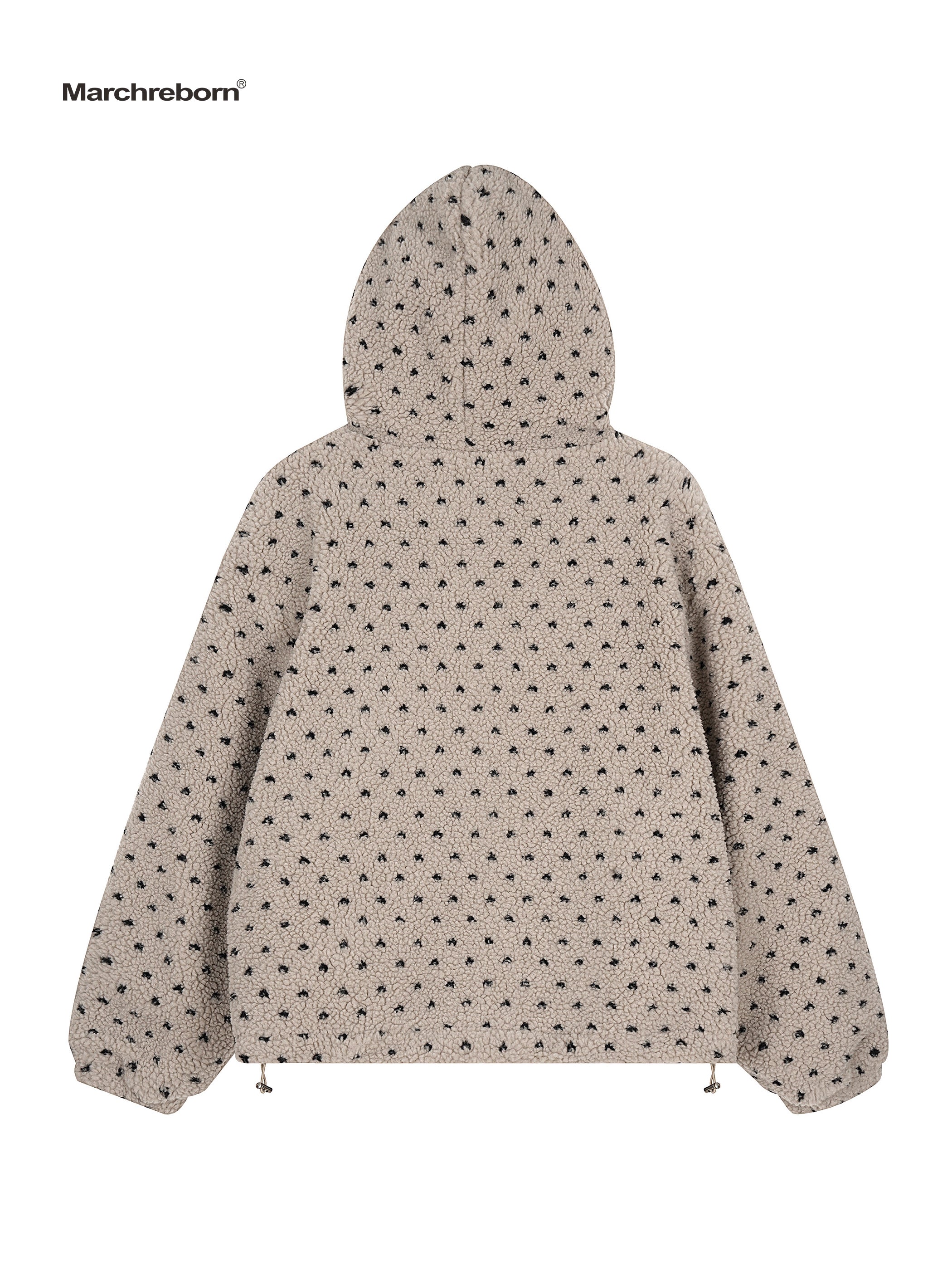 Mershier Vintage Lamb Faux Polka Dot Hooded Padded Jacket
