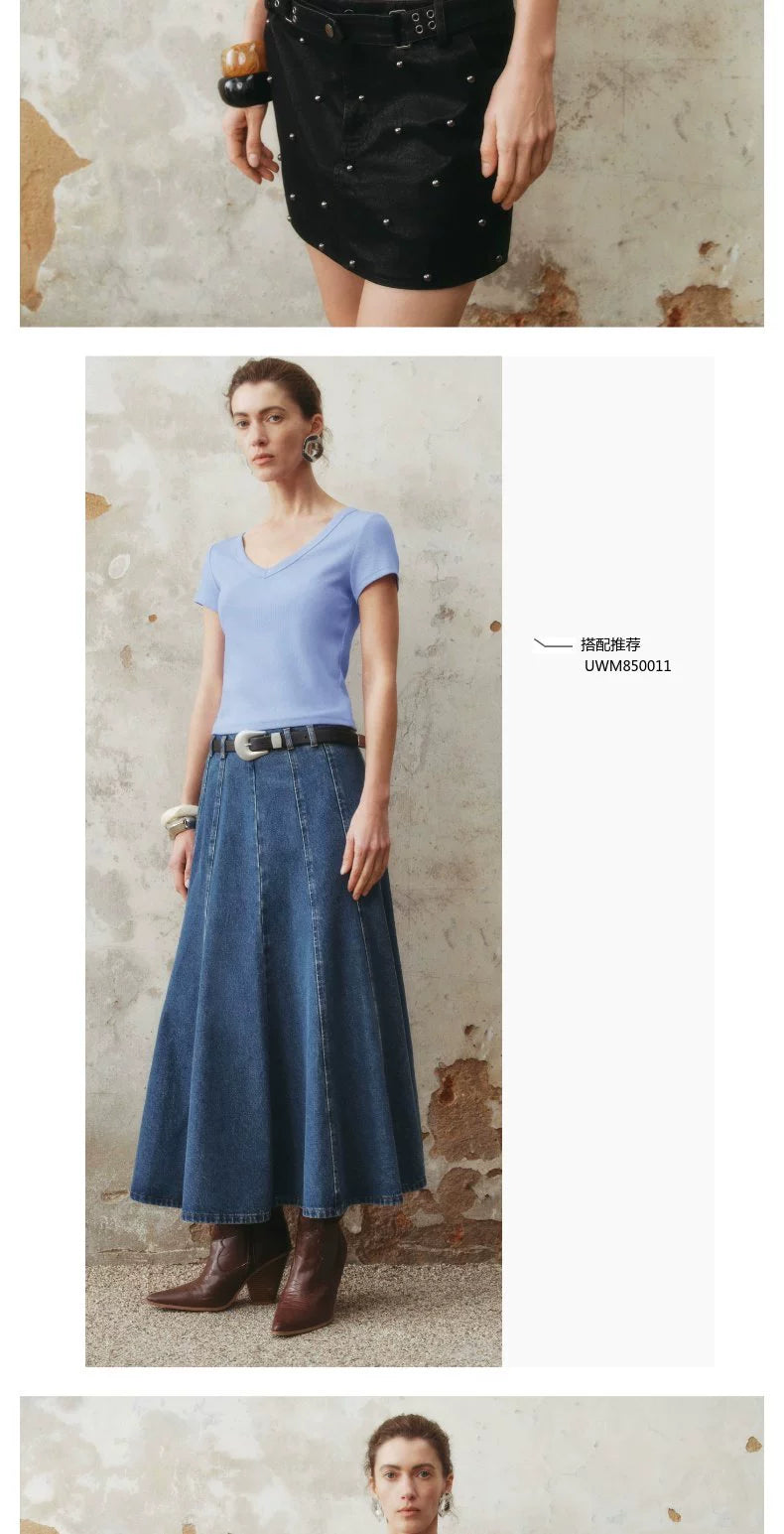 URBAN REVIVO Slim Short V-Neck Short Sleeve T-Shirt